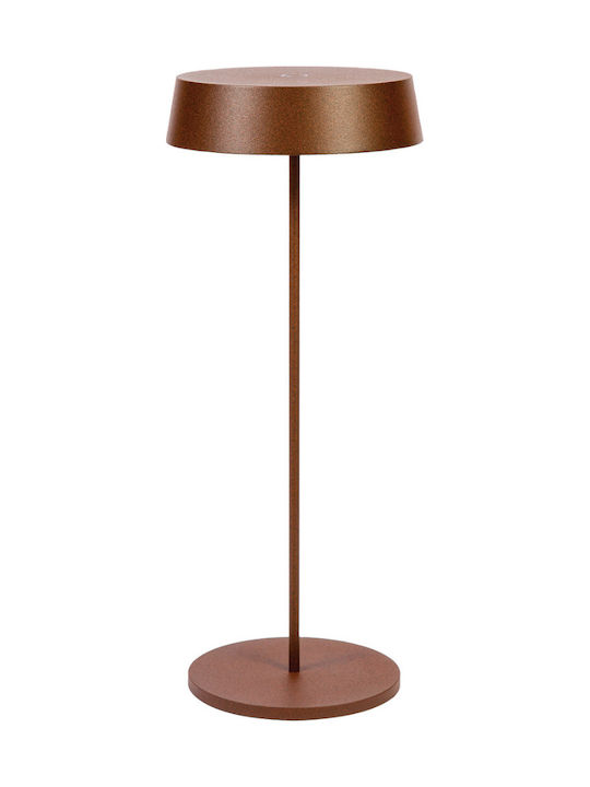 VK Lighting VK/03214/RB/W Επιτραπέζιo Φωτιστικό Εξωτερικού Χώρου με Ενσωματωμένο LED σε καφέ χρώμα